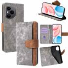 For Honor 400 Global 156.5mm Color Stitching Skin Feel Leather RFID Blocking Phone Case(Grey) - 1