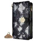 For Honor X8c 4G Crossbody Handle Snake Texture Leather Phone Case(Black) - 2