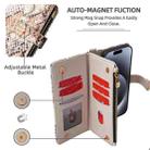 For Honor X8c 4G Crossbody Handle Snake Texture Leather Phone Case(White) - 3