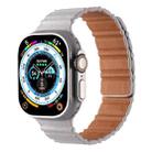 For Apple Watch 46mm / 49mm / 45mm / 44mm Magnetic PU Leather Watch Band(White) - 1
