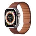 For Apple Watch 42mm / 41mm / 40mm / 38mm Magnetic PU Leather Watch Band(Brown) - 1