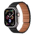 For Apple Watch 42mm / 41mm / 40mm / 38mm Magnetic PU Leather Watch Band(Black) - 1