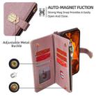 For vivo V50 5G Crossbody Handle Cross Texture Leather Phone Case(Rose Gold) - 3