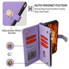 For vivo V50 5G Crossbody Handle Cross Texture Leather Phone Case(Purple) - 3