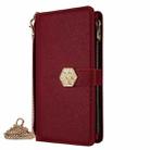 For Honor X8c 4G Crossbody Handle Cross Texture Leather Phone Case(Red) - 2