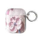 For AirPods 1 / 2 Oil Painting TPU Water Sticker Earphone Case(Pink) - 1
