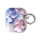 For AirPods 1 / 2 Oil Painting TPU Water Sticker Earphone Case(Light Blue) - 1