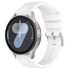 20mm Flat Head Solid Color Steel Buckle Silicone Watch Band(White) - 1