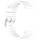 20mm Flat Head Solid Color Steel Buckle Silicone Watch Band(White) - 3