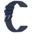 20mm Flat Head Solid Color Steel Buckle Silicone Watch Band(Navy Blue) - 3