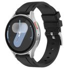 20mm Flat Head Solid Color Steel Buckle Silicone Watch Band(Black) - 1
