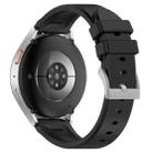 20mm Flat Head Solid Color Steel Buckle Silicone Watch Band(Black) - 2