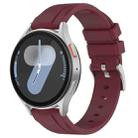 20mm Flat Head Solid Color Steel Buckle Silicone Watch Band(Wine Red) - 1