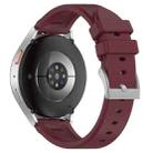 20mm Flat Head Solid Color Steel Buckle Silicone Watch Band(Wine Red) - 2