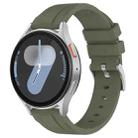 20mm Flat Head Solid Color Steel Buckle Silicone Watch Band(Army Green) - 1