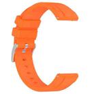 22mm Flat Head Solid Color Steel Buckle Silicone Watch Band(Orange) - 3