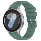 22mm Flat Head Solid Color Steel Buckle Silicone Watch Band(Olive Green) - 1
