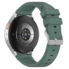 22mm Flat Head Solid Color Steel Buckle Silicone Watch Band(Olive Green) - 2