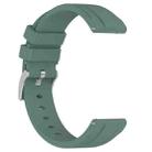 22mm Flat Head Solid Color Steel Buckle Silicone Watch Band(Olive Green) - 3