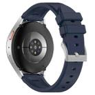 22mm Flat Head Solid Color Steel Buckle Silicone Watch Band(Navy Blue) - 2