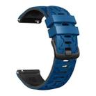 22mm Two Color Printed Silicone Watch Band(Black Blue) - 3