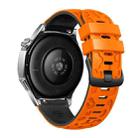 22mm Two Color Printed Silicone Watch Band(Orange Black) - 2