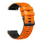 22mm Two Color Printed Silicone Watch Band(Orange Black) - 3