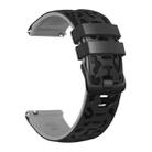 22mm Two Color Printed Silicone Watch Band(Black Grey) - 3