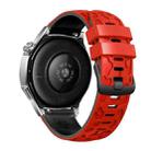 22mm Two Color Printed Silicone Watch Band(Red Black) - 2