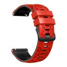 22mm Two Color Printed Silicone Watch Band(Red Black) - 3