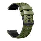 22mm Two Color Printed Silicone Watch Band(Army Green Black) - 3