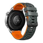 22mm Two Color Printed Silicone Watch Band(Grey Orange) - 2