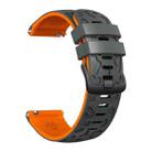 22mm Two Color Printed Silicone Watch Band(Grey Orange) - 3