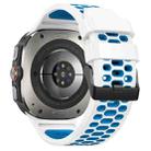 For Samsung Galaxy Watch Ultra 47mm Two Color Silicone Breathable Watch Band(White Blue) - 2