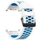 For Samsung Galaxy Watch Ultra 47mm Two Color Silicone Breathable Watch Band(White Blue) - 3