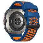 For Samsung Galaxy Watch Ultra 47mm Two Color Silicone Breathable Watch Band(Blue Orange) - 2