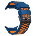 For Samsung Galaxy Watch Ultra 47mm Two Color Silicone Breathable Watch Band(Blue Orange) - 3