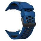 For Samsung Galaxy Watch Ultra 47mm Two Color Silicone Breathable Watch Band(Blue Black) - 3