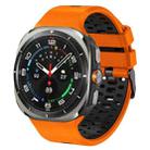 For Samsung Galaxy Watch Ultra 47mm Two Color Silicone Breathable Watch Band(Orange Black) - 1