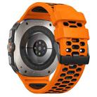 For Samsung Galaxy Watch Ultra 47mm Two Color Silicone Breathable Watch Band(Orange Black) - 2