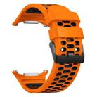 For Samsung Galaxy Watch Ultra 47mm Two Color Silicone Breathable Watch Band(Orange Black) - 3