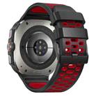 For Samsung Galaxy Watch Ultra 47mm Two Color Silicone Breathable Watch Band(Black Red) - 2