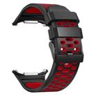 For Samsung Galaxy Watch Ultra 47mm Two Color Silicone Breathable Watch Band(Black Red) - 3