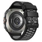 For Samsung Galaxy Watch Ultra 47mm Two Color Silicone Breathable Watch Band(Black Grey) - 2