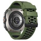 For Samsung Galaxy Watch Ultra 47mm Two Color Silicone Breathable Watch Band(Army Green Black) - 2