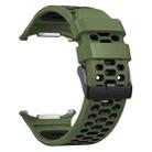 For Samsung Galaxy Watch Ultra 47mm Two Color Silicone Breathable Watch Band(Army Green Black) - 3