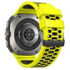 For Samsung Galaxy Watch Ultra 47mm Two Color Silicone Breathable Watch Band(Lime Black) - 2