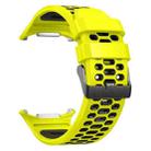 For Samsung Galaxy Watch Ultra 47mm Two Color Silicone Breathable Watch Band(Lime Black) - 3