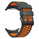 For Samsung Galaxy Watch Ultra 47mm Two Color Silicone Breathable Watch Band(Grey Orange) - 3