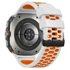 For Samsung Galaxy Watch Ultra 47mm Two Color Silicone Breathable Watch Band(Fog Gray Orange) - 2